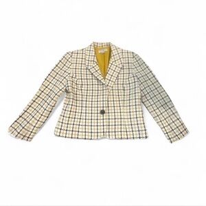 Pendleton Navy and Yellow Checkered Blazer